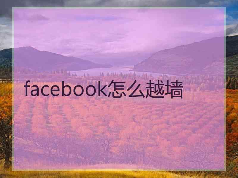 facebook怎么越墙