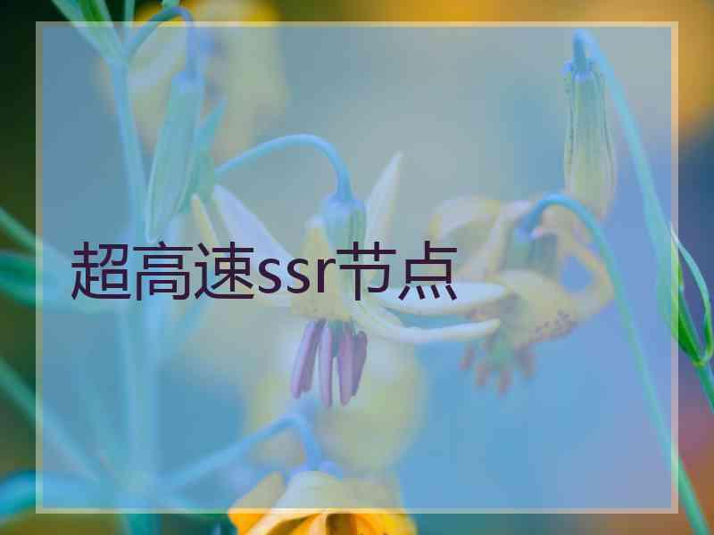 超高速ssr节点