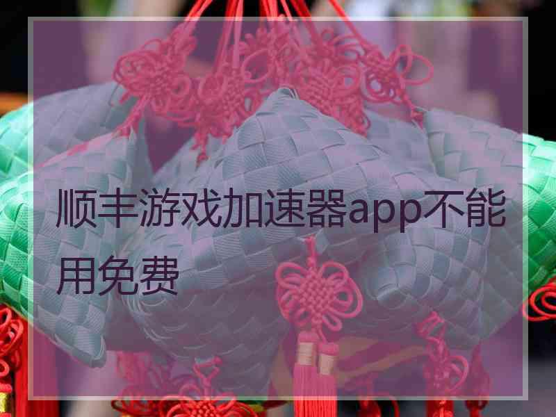 顺丰游戏加速器app不能用免费