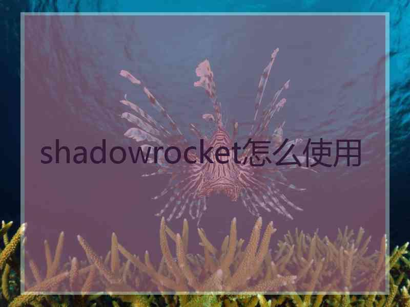 shadowrocket怎么使用