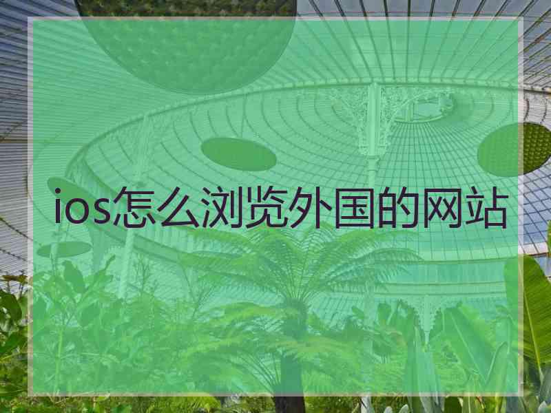 ios怎么浏览外国的网站