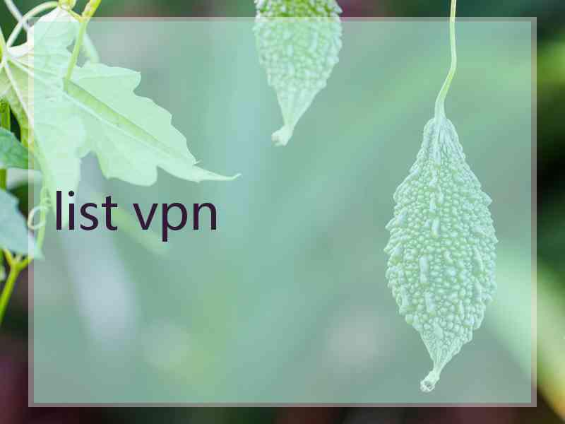 list vpn