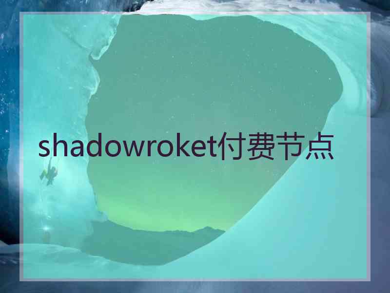 shadowroket付费节点