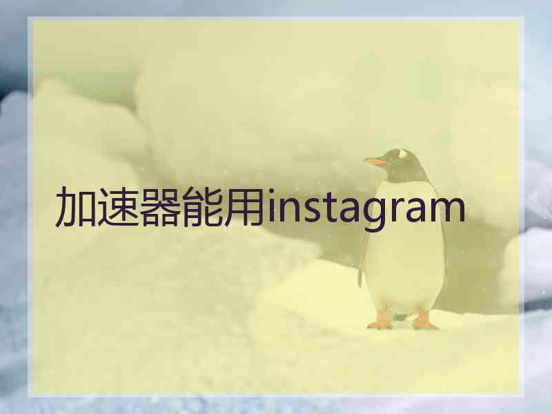 加速器能用instagram