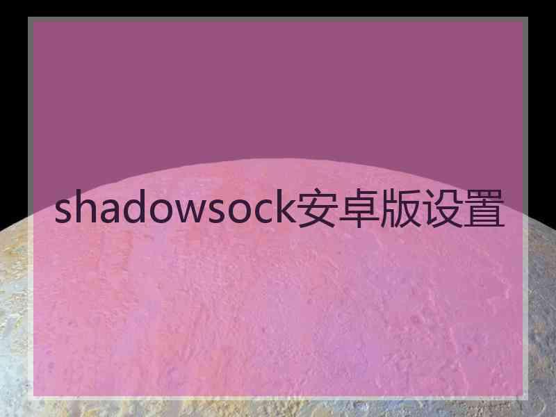 shadowsock安卓版设置