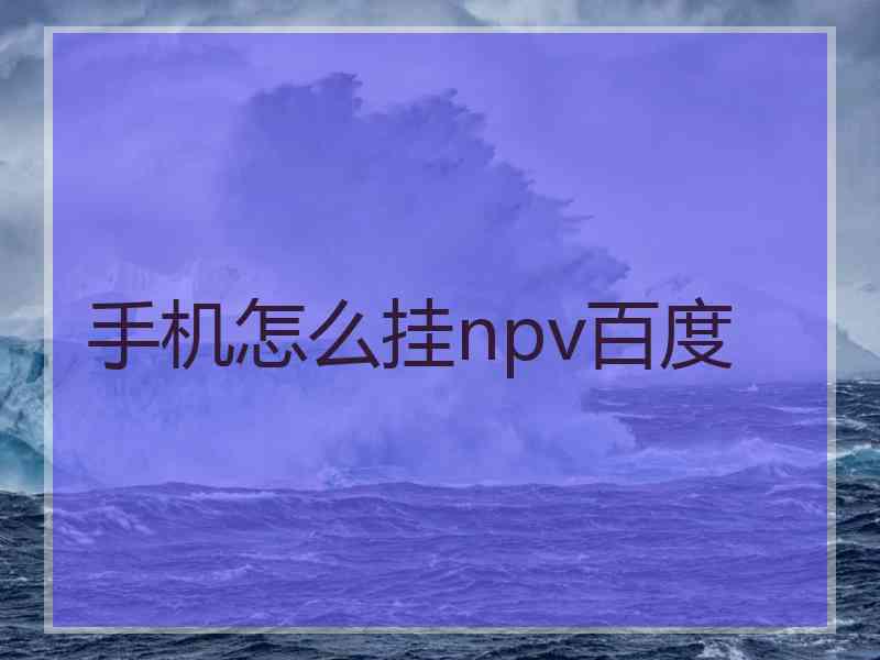 手机怎么挂npv百度