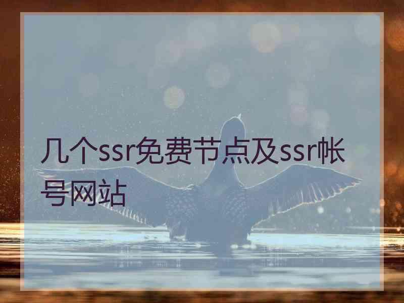 几个ssr免费节点及ssr帐号网站