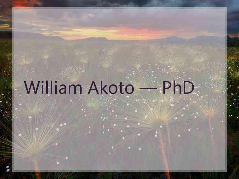 William Akoto — PhD