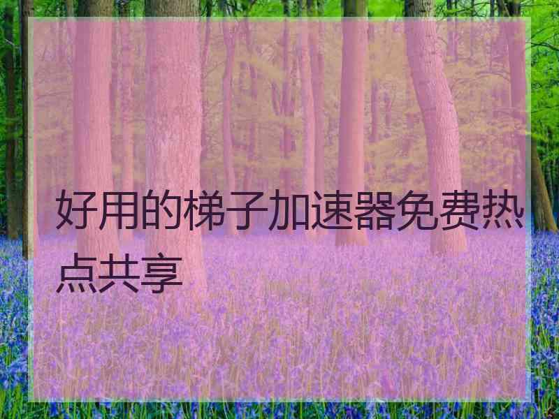 好用的梯子加速器免费热点共享