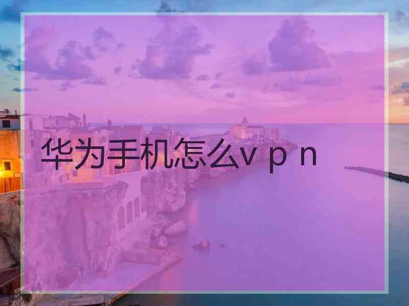 华为手机怎么v p n